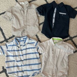 Toddler boy short sleeve button up shirts